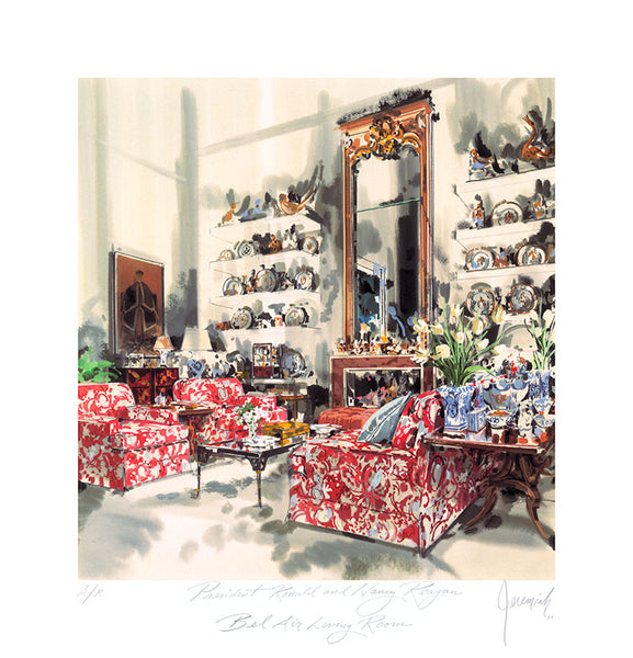 President Ronald and Nancy Reagan Bel Air Living Room